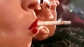 POV Smoking Girl with Red Hot Lips