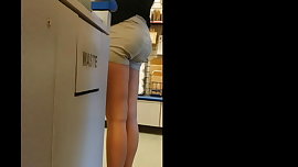 Nice butt on blonde college girl