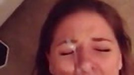 Cute 18yo teen sucks cock till facial