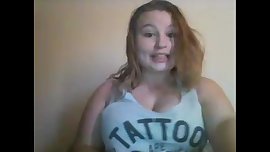 Chubby teen shows me her tits