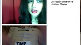 Stunning mexican cam chick's reaction to size - EPIC