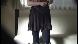 Peeping the strip of Japanese teen girls in house.