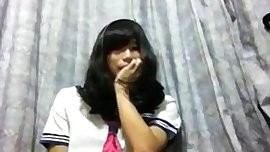 Teen asian schoolgirl jerks and cums