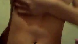 selfie shows and masturbation in bathroom