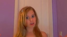 Cute Redhead teen teasing on webcam