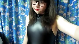 Trans Girl in Latex Bodysuit