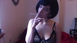 Adrienne Lane Smoking Fetish Black Lace, Fishnets VS 120