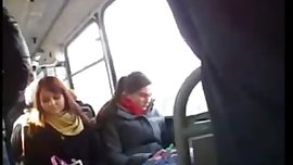 Flashing a big cock for a curious girl in the bus
