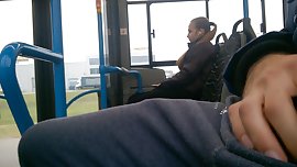 jerking on bus while teen girls confused