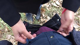 Adventure blowjob in the nature near the river