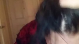 Slinging dick down her thoat