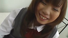 Horny schoolgirl Misa Kurita finger fucks her hairy cunt passionately