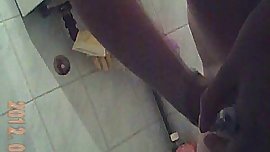 Blonde roommate Monika recorded in bathroom
