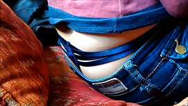 sexy girlfriend exposed thong slip