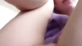 HOT Teen girl masturbating with wooden hairbrush