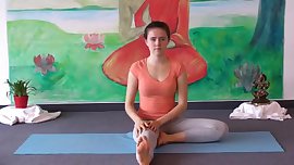 very sexy and cute teen doing yoga
