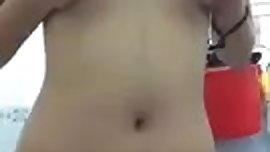 Indian Babe squeezing her boobs