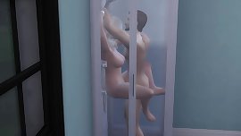 The Sims 4 Porn: Hot slut gets fucked in the shower by sexy hunk