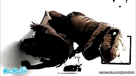 lesbian latina step sister gets fucked by teen loving TREX on dorm wall