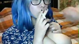 My blue-haired ex-GF suck my dick