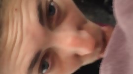 Carrie taking it deep in the woods