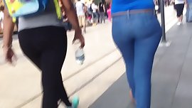 Big big ass in tight flat jeans