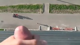 cumshot from the 30th floor down to the ground