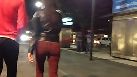 Red jeans, nice ass
