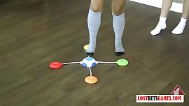 Two gorgeous teens play a strip memory game