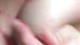 Teen slut sucks tits and rubs pussy