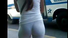 CUTE GIRL WITH A VERY SEXY BODY BUS WAITING