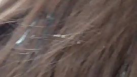 Big load of cum on hair, unsuspected girl