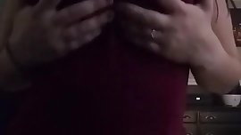 21yr old Sarah playing with 36dd boobs