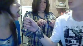 Small titties and Big Boobs together on Cam