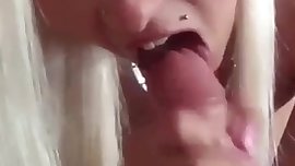 Blond teen milking cock