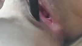 Asian teen fucks herself with pen