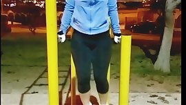 Thick thighs spandex teen legs working out culona candid