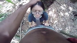 22yr old bbc fucking Asian girlfriend in the woods