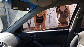 Brazilian hooker show us her shaved pussy