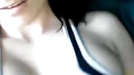 Hot babe plays with her body