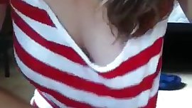 rubbing nipples, flashing, caressing and shaking tits