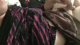 Cute transgender cumming on herself