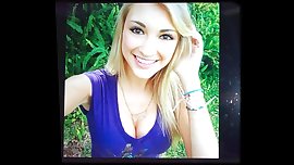 Cum Tribute for Blonde-Tribute! (Her Cleavage & Sexy Face needs Big Load!)