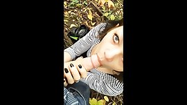 Slut Sucks Dick in Public Park