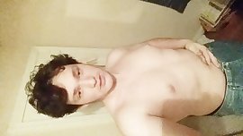 Teen jerks off with two hands