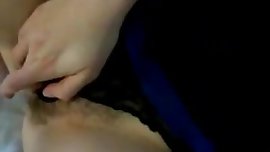 Hairy teen self filmed masturbation session